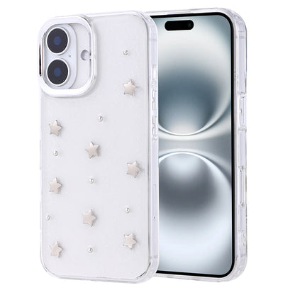 iPhone 16 Kılıf Airbag Tasarımlı Simli Şeffaf Zore Kutup Kılıf