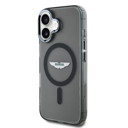 iPhone 16 Kılıf Aston Martin Orijinal Lisanslı M-safe Şarj Özellikli IML Baskı Logolu Buzlu Kılıf