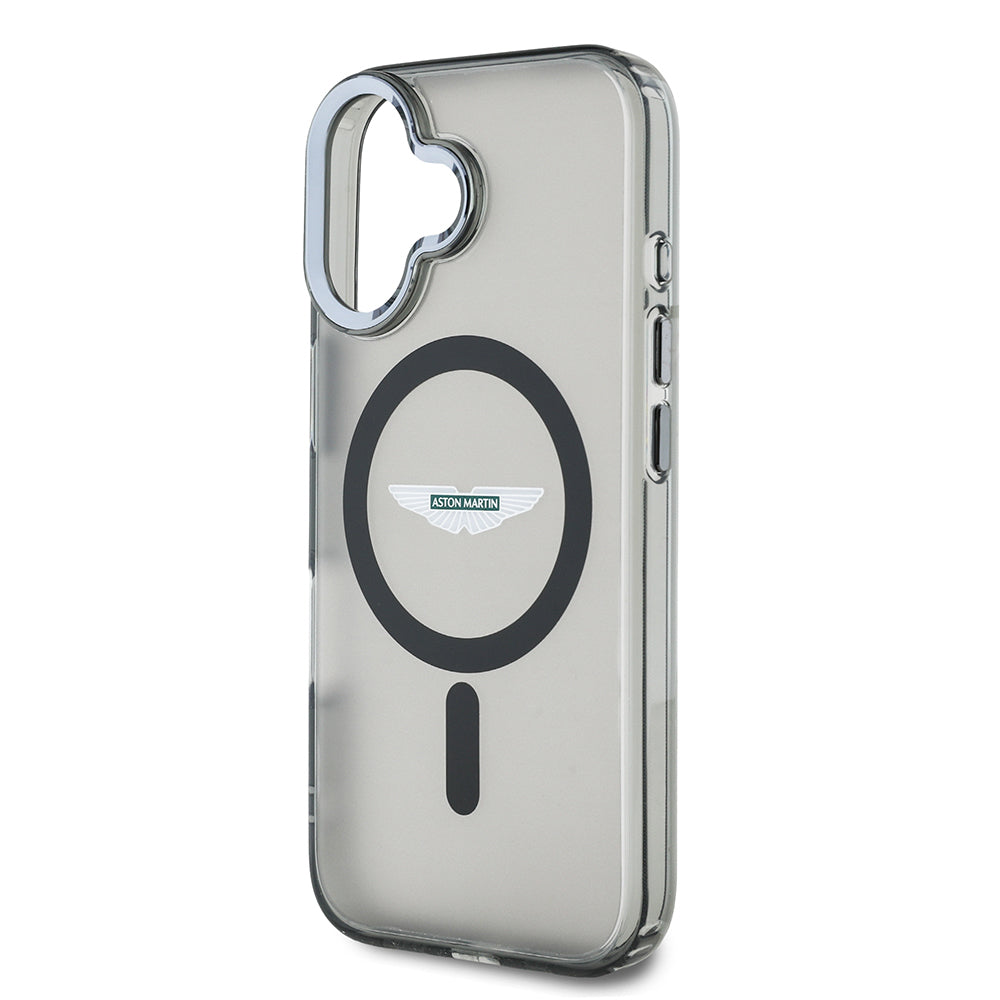 iPhone 16 Kılıf Aston Martin Orijinal Lisanslı M-safe Şarj Özellikli IML Baskı Logolu Buzlu Kılıf