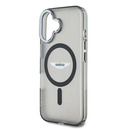iPhone 16 Kılıf Aston Martin Orijinal Lisanslı M-safe Şarj Özellikli IML Baskı Logolu Buzlu Kılıf