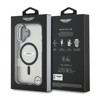 iPhone 16 Kılıf Aston Martin Orijinal Lisanslı M-safe Şarj Özellikli IML Baskı Logolu Buzlu Kılıf