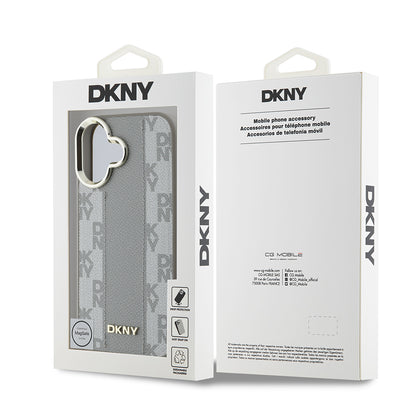 iPhone 16 Kılıf DKNY Orijinal Lisanslı M-safe Şarj Özellikli 3D Yazılı Checkered Pattern Kılıf