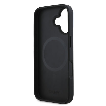 iPhone 16 Kılıf DKNY Orjinal Lisanslı M-safe Şarj Özellikli 3D Yazılı Checkered Pattern Kılıf