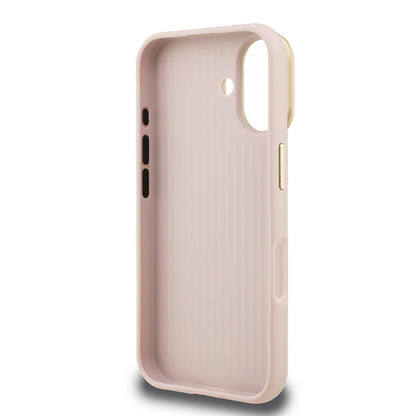 iPhone 16 Kılıf Guess Orijinal Lisanslı Grained Yazı Logolu Kamera Standlı Kılıf