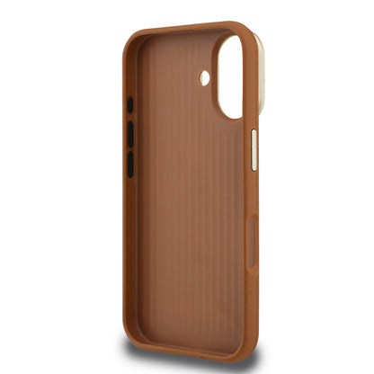 iPhone 16 Kılıf Guess Orijinal Lisanslı Grained Yazı Logolu Kamera Standlı Kılıf