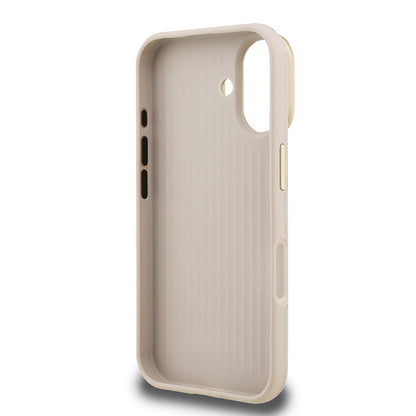 iPhone 16 Kılıf Guess Orijinal Lisanslı Grained Yazı Logolu Kamera Standlı Kılıf