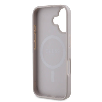 iPhone 16 Kılıf Guess Orijinal Lisanslı M-safe Şarj Özellikli 4G Desenli Yazı Logolu Peony Kılıf