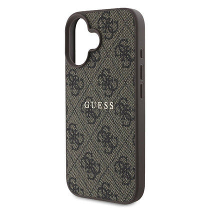 iPhone 16 Kılıf Guess Orijinal Lisanslı M-safe Şarj Özellikli 4G Desenli Yazı Logolu Kılıf