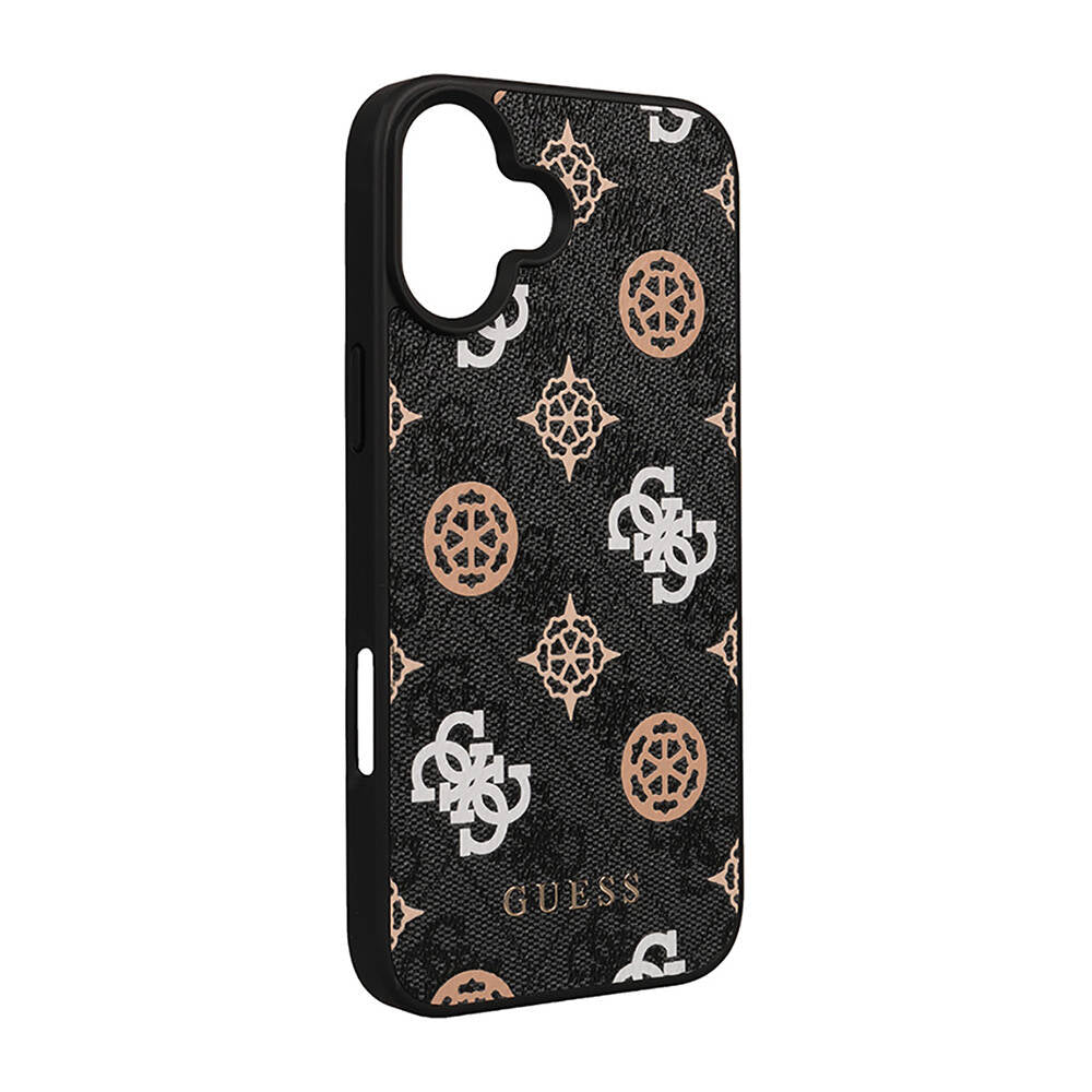 iPhone 16 Kılıf Guess Orijinal Lisanslı M-safe Şarj Özellikli 4G Desenli Yazı Logolu Peony Kılıf