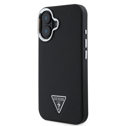 iPhone 16 Kılıf Guess Orijinal Lisanslı M-safe Şarj Özellikli Grained Triangle Kılıf