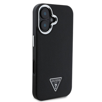iPhone 16 Kılıf Guess Orijinal Lisanslı M-safe Şarj Özellikli Grained Triangle Kılıf