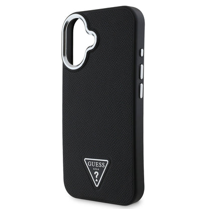 iPhone 16 Kılıf Guess Orijinal Lisanslı M-safe Şarj Özellikli Grained Triangle Kılıf