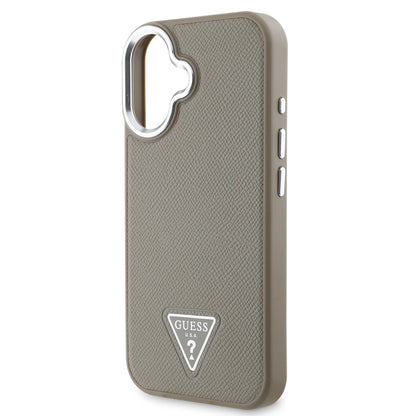 iPhone 16 Kılıf Guess Orijinal Lisanslı M-safe Şarj Özellikli Grained Triangle Kılıf