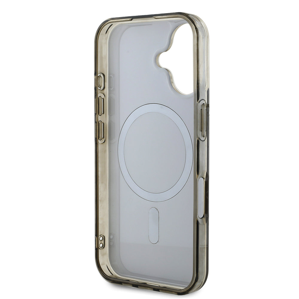 iPhone 16 Kılıf Guess Orijinal Lisanslı M-safe Şarj Özellikli IML Baskılı Klasik Logolu 4G Desenli Kılıf