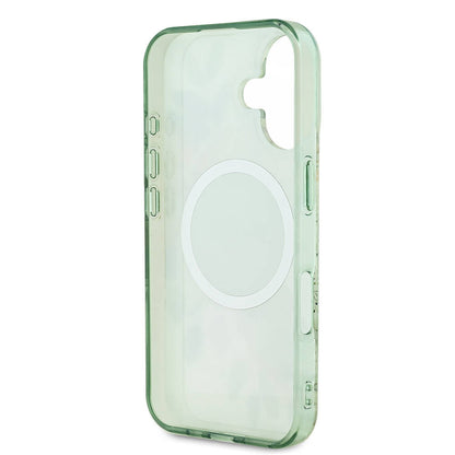 iPhone 16 Kılıf Guess Orijinal Lisanslı M-safe Şarj Özellikli IML Baskılı Yazı Logolu Flower Tonal Circle Kılıf