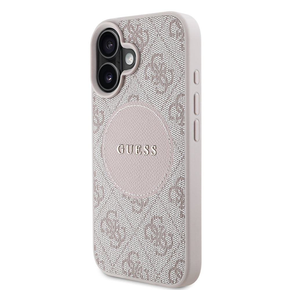 iPhone 16 Kılıf Guess Orijinal Lisanslı M-safe Şarj Özellikli Yazı Logolu Circle Classic Kılıf