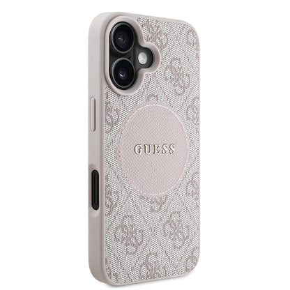 iPhone 16 Kılıf Guess Orijinal Lisanslı M-safe Şarj Özellikli Yazı Logolu Circle Classic Kılıf
