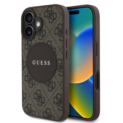 iPhone 16 Kılıf Guess Orijinal Lisanslı M-safe Şarj Özellikli Yazı Logolu Circle Classic Kılıf