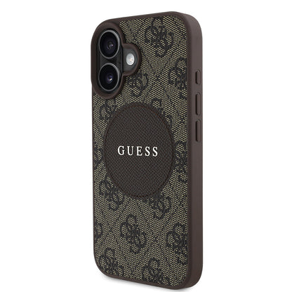 iPhone 16 Kılıf Guess Orijinal Lisanslı M-safe Şarj Özellikli Yazı Logolu Circle Classic Kılıf