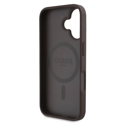 iPhone 16 Kılıf Guess Orijinal Lisanslı M-safe Şarj Özellikli Yazı Logolu Circle Classic Kılıf