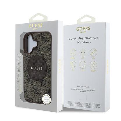 iPhone 16 Kılıf Guess Orijinal Lisanslı M-safe Şarj Özellikli Yazı Logolu Circle Classic Kılıf