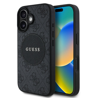 iPhone 16 Kılıf Guess Orijinal Lisanslı M-safe Şarj Özellikli Yazı Logolu Circle Classic Kılıf
