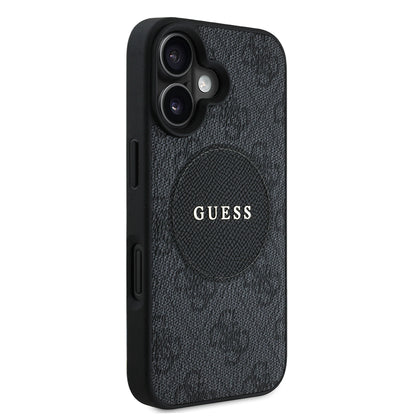 iPhone 16 Kılıf Guess Orijinal Lisanslı M-safe Şarj Özellikli Yazı Logolu Circle Classic Kılıf