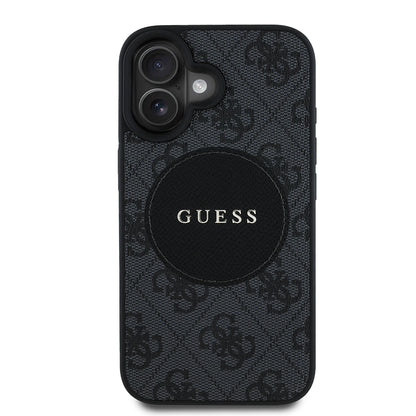 iPhone 16 Kılıf Guess Orijinal Lisanslı M-safe Şarj Özellikli Yazı Logolu Circle Classic Kılıf