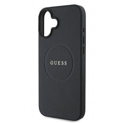 iPhone 16 Kılıf Guess Orijinal Lisanslı M-safe Şarj Özellikli Yazı Logolu Grained Kılıf