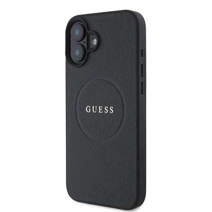 iPhone 16 Kılıf Guess Orijinal Lisanslı M-safe Şarj Özellikli Yazı Logolu Grained Kılıf