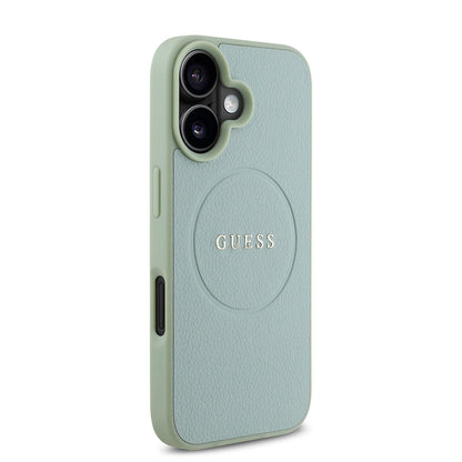 iPhone 16 Kılıf Guess Orijinal Lisanslı M-safe Şarj Özellikli Yazı Logolu Grained Kılıf