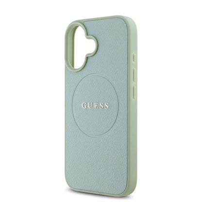 iPhone 16 Kılıf Guess Orijinal Lisanslı M-safe Şarj Özellikli Yazı Logolu Grained Kılıf