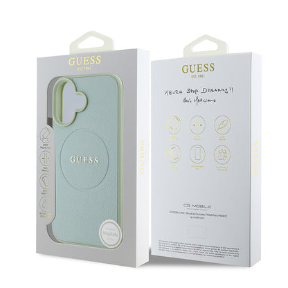 iPhone 16 Kılıf Guess Orijinal Lisanslı M-safe Şarj Özellikli Yazı Logolu Grained Kılıf