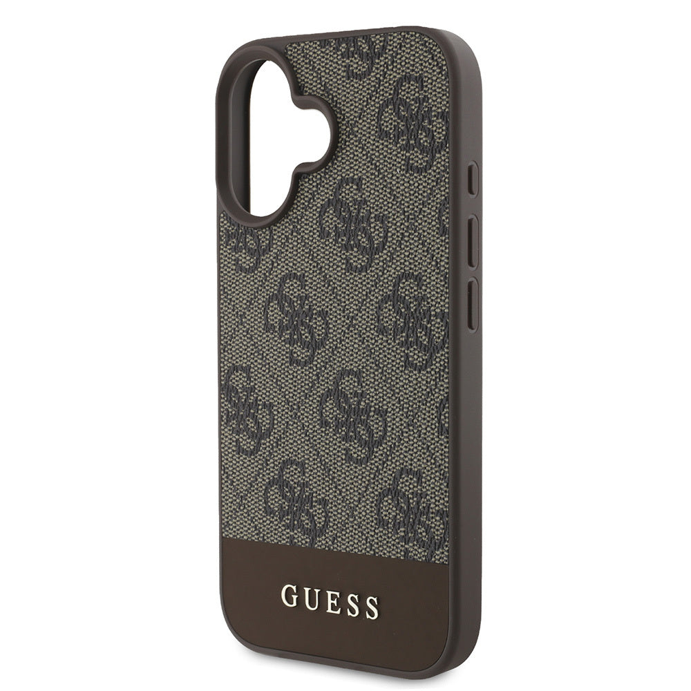 iPhone 16 Kılıf Guess Orijinal Lisanslı PU Deri Şerit Logo Dizaynlı Kılıf