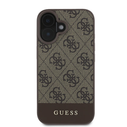 iPhone 16 Kılıf Guess Orijinal Lisanslı PU Deri Şerit Logo Dizaynlı Kılıf