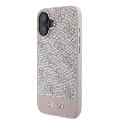 iPhone 16 Kılıf Guess Orijinal Lisanslı PU Deri Şerit Logo Dizaynlı Kılıf