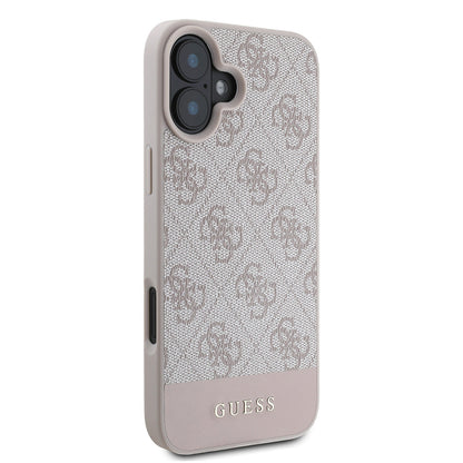 iPhone 16 Kılıf Guess Orijinal Lisanslı PU Deri Şerit Logo Dizaynlı Kılıf
