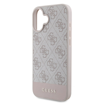 iPhone 16 Kılıf Guess Orijinal Lisanslı PU Deri Şerit Logo Dizaynlı Kılıf