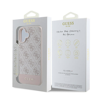 iPhone 16 Kılıf Guess Orijinal Lisanslı PU Deri Şerit Logo Dizaynlı Kılıf