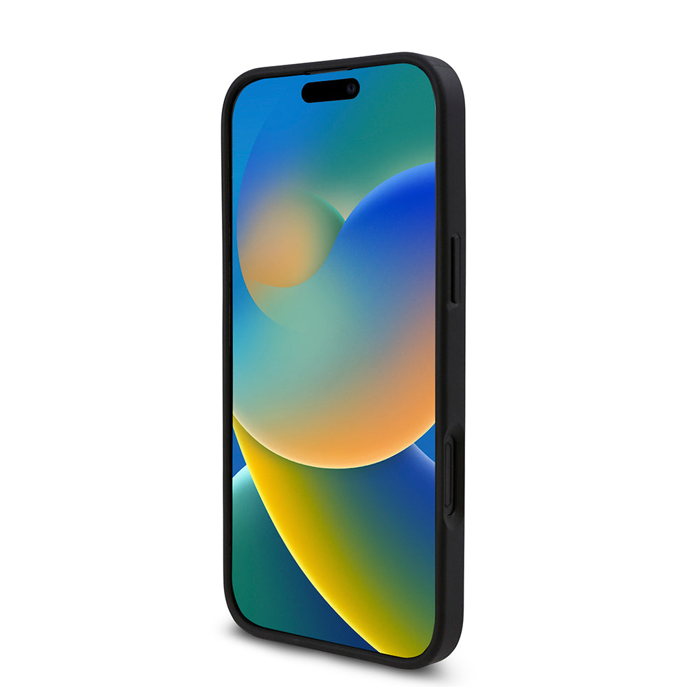 iPhone 16 Kılıf Guess Orijinal Lisanslı Taşlı Arka Yüzey Üçgen Logolu Kılıf