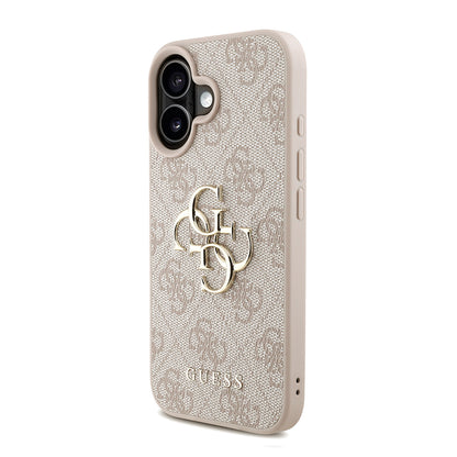 iPhone 16 Kılıf Guess orijinal Lisanslı PU Deri Bilek Askı İpli Metal Büyük 4G ve Yazı Logolu Kılıf