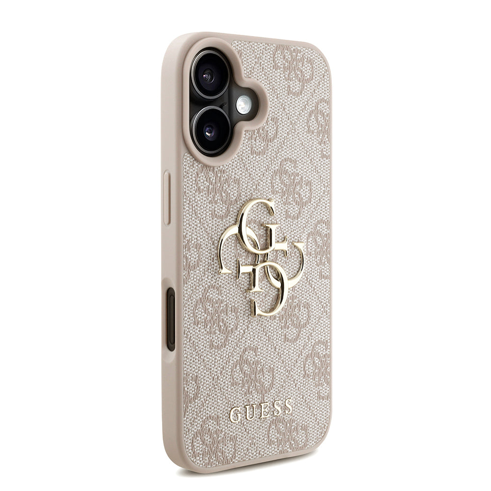 iPhone 16 Kılıf Guess orijinal Lisanslı PU Deri Bilek Askı İpli Metal Büyük 4G ve Yazı Logolu Kılıf