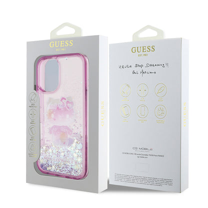 iPhone 16 Kılıf Hello Kitty Orijinal Lisanslı Sıvılı Simli 50. Yıldönümü Partisi Kılıf