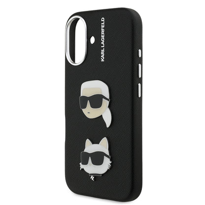 iPhone 16 Kılıf Karl Lagerfeld Orijinal Lisanslı K&C Heads Pin Kılıf