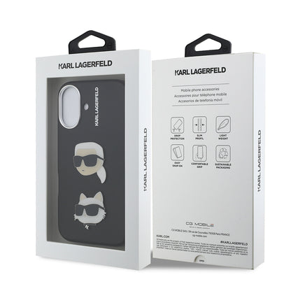 iPhone 16 Kılıf Karl Lagerfeld Orijinal Lisanslı K&C Heads Pin Kılıf