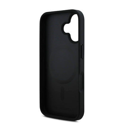 iPhone 16 Kılıf Karl Lagerfeld Orijinal Lisanslı M-safe Şarj Özellikli PU Deri Karl Heads Desenli Klasik Logolu Kılıf