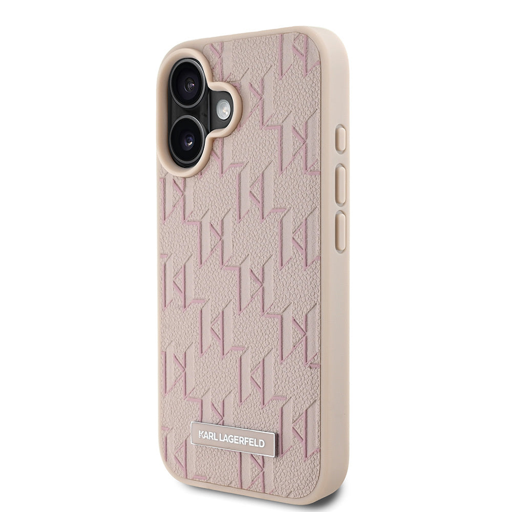 iPhone 16 Kılıf Karl Lagerfeld Orijinal Lisanslı M-safe Şarj Özellikli KL Yazılı Hot Stamp Kılıf