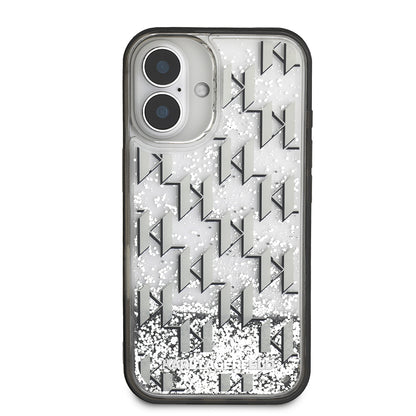 iPhone 16 Kılıf Karl Lagerfeld Orijinal Lisanslı Simli KL Yazılı Monogram Gradient Kılıf