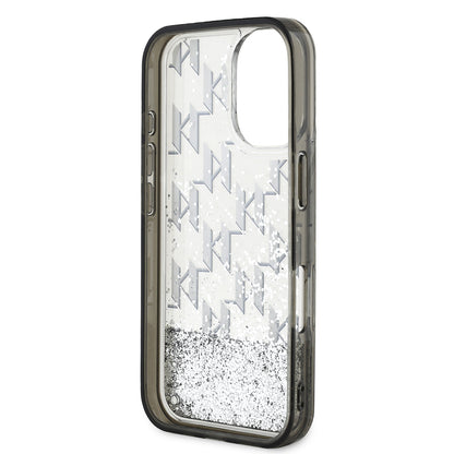 iPhone 16 Kılıf Karl Lagerfeld Orijinal Lisanslı Simli KL Yazılı Monogram Gradient Kılıf