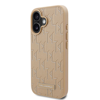 iPhone 16 Kılıf Karl Lagerfeld orijinal Lisanslı M-safe Şarj Özellikli KL Yazılı Hot Stamp Kılıf